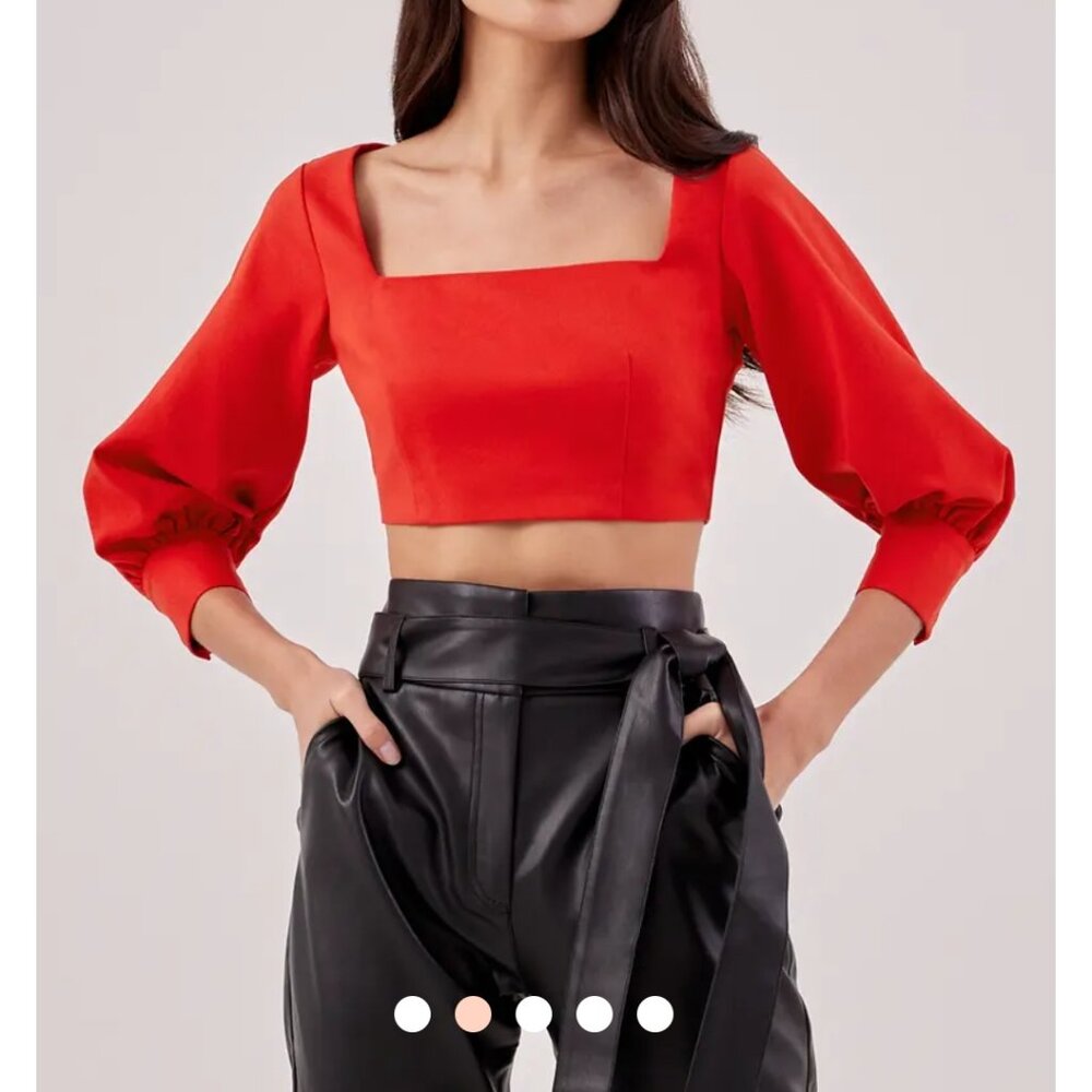 NWT Love Bonito square neck puff sleeve top
